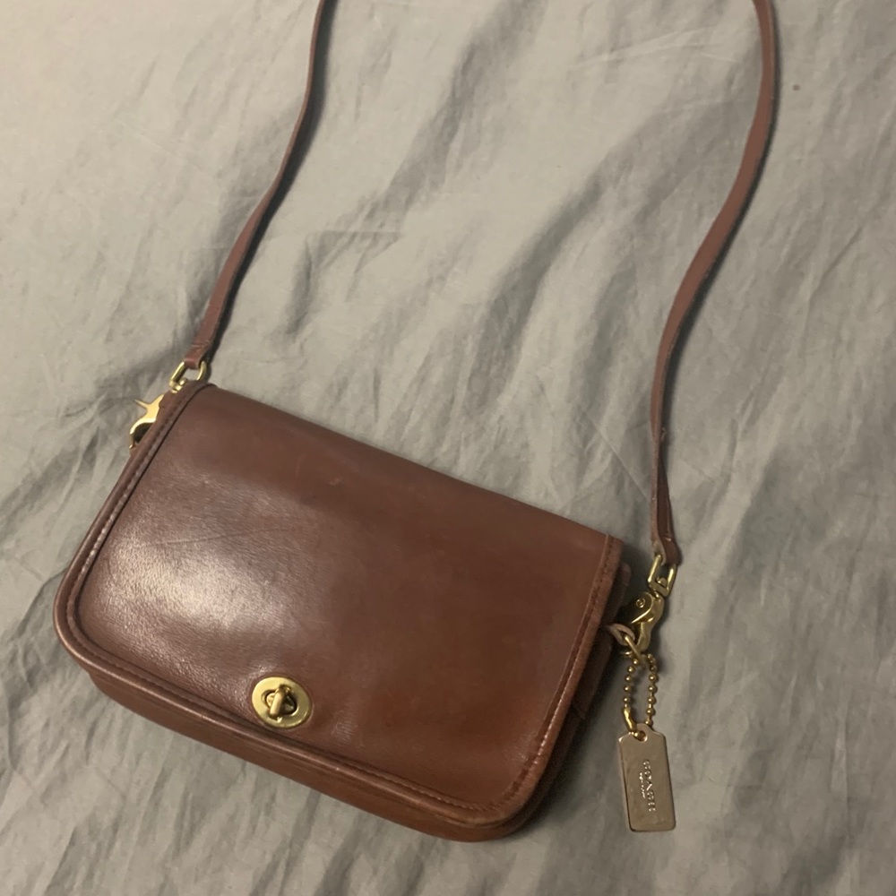 Vintage Coach Leather Penny Bag - Brown / Caramel
